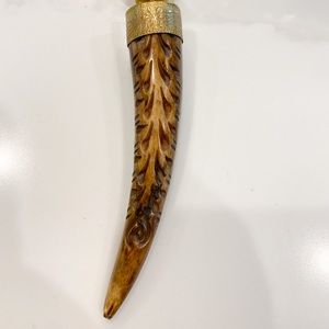 Long Betsy Pittard Necklace -wood carved pendant